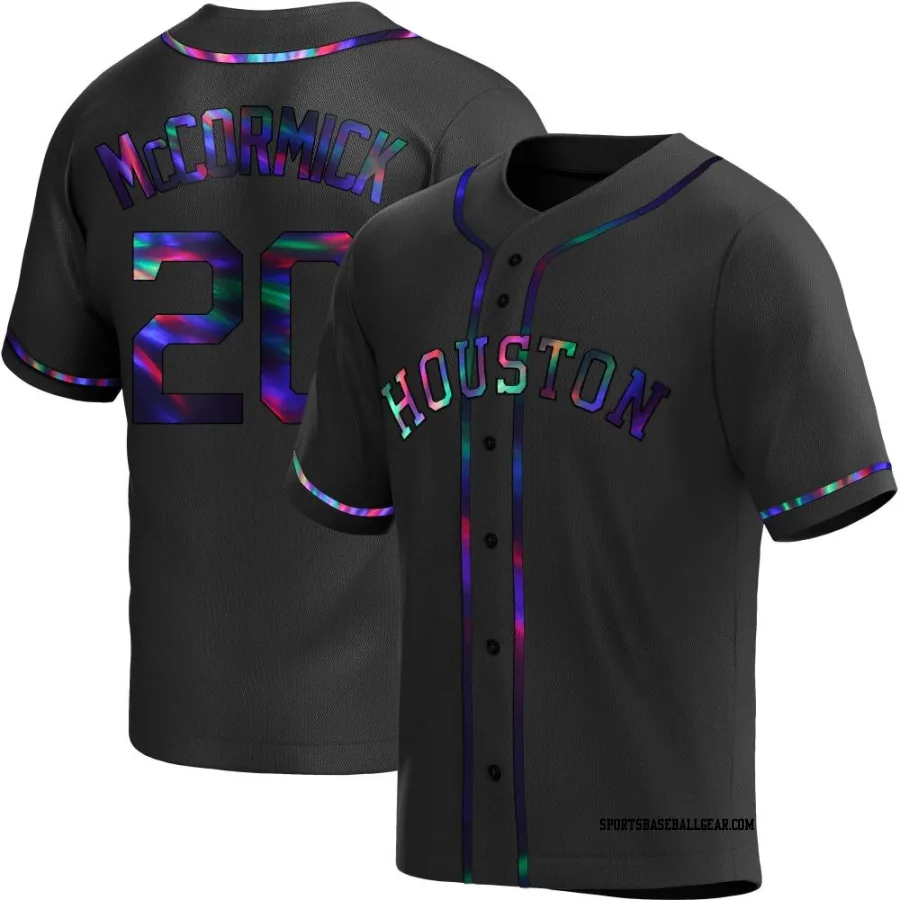 Chas McCormick Youth Houston Astros Black Holographic Replica Alternate Jersey