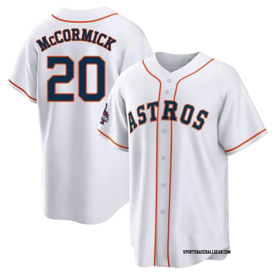 Chas McCormick Youth Houston Astros White Replica 2022 World Series Champions Home Jersey