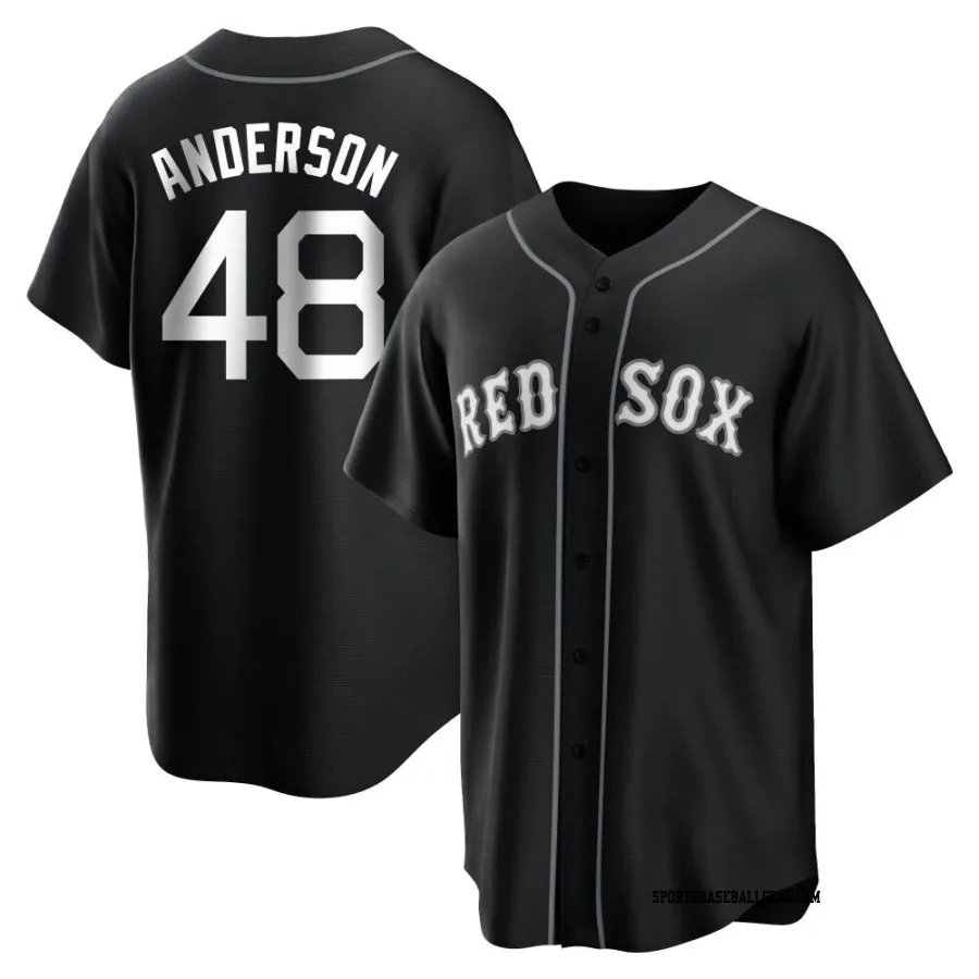 Chase Anderson Men's Boston Red Sox Black/White Replica Jersey