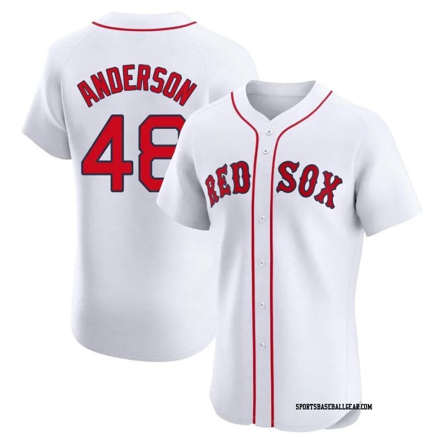 Chase Anderson Men's Boston Red Sox White Elite Home Patch Jersey