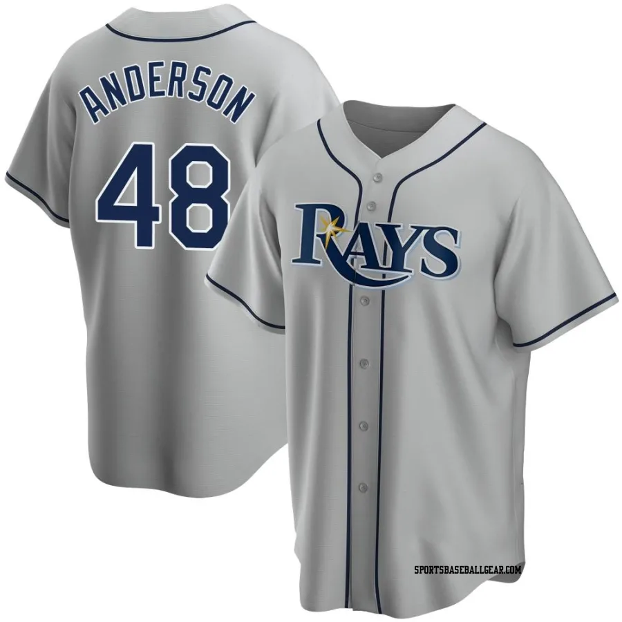 Chase Anderson Men's Tampa Bay Rays Gray Replica Road Jersey