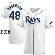 Chase Anderson Men's Tampa Bay Rays White Authentic Home Jersey