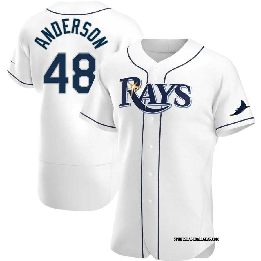 Chase Anderson Men's Tampa Bay Rays White Authentic Home Jersey