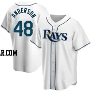 Chase Anderson Men's Tampa Bay Rays White Replica Home Jersey