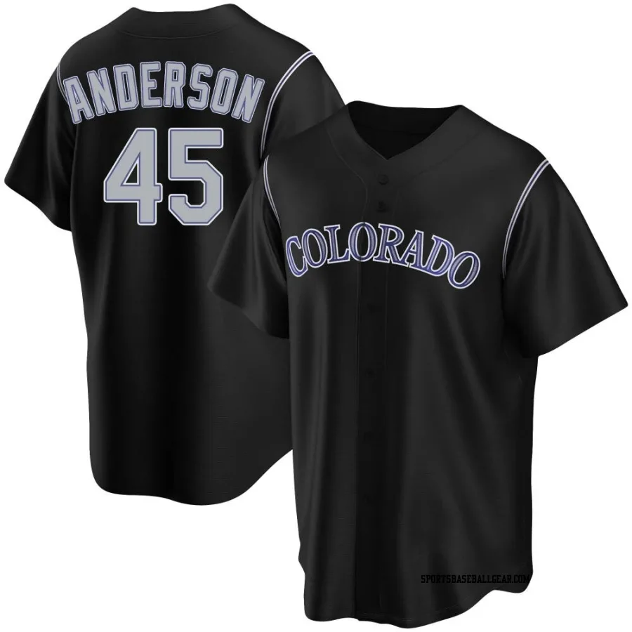 Chase Anderson Youth Colorado Rockies Black Replica Alternate Jersey