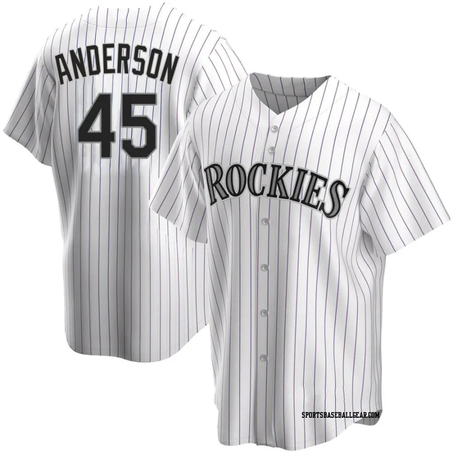 Chase Anderson Youth Colorado Rockies White Replica Home Jersey