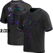 Chase De Jong Men's Pittsburgh Pirates Black Holographic Replica Alternate Jersey