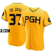 Chase De Jong Men's Pittsburgh Pirates Gold Authentic 2023 City Connect Jersey