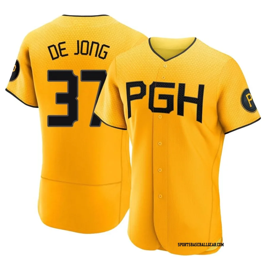 Chase De Jong Men's Pittsburgh Pirates Gold Authentic 2023 City Connect Jersey