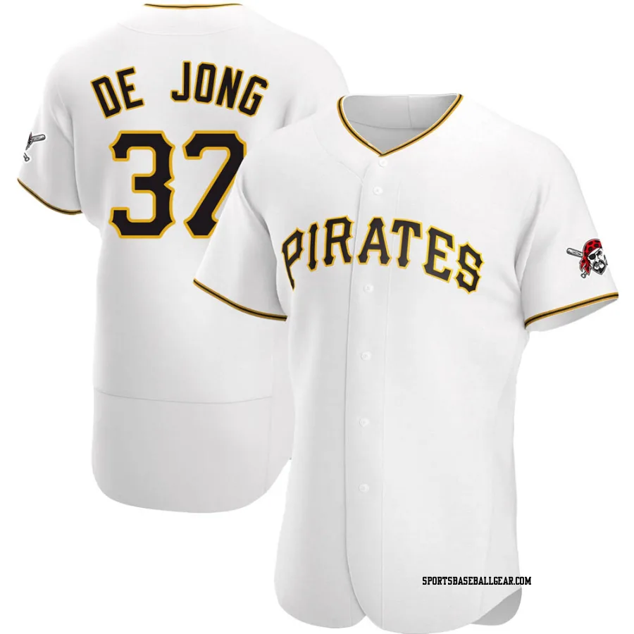 Chase De Jong Men's Pittsburgh Pirates White Authentic Home Jersey