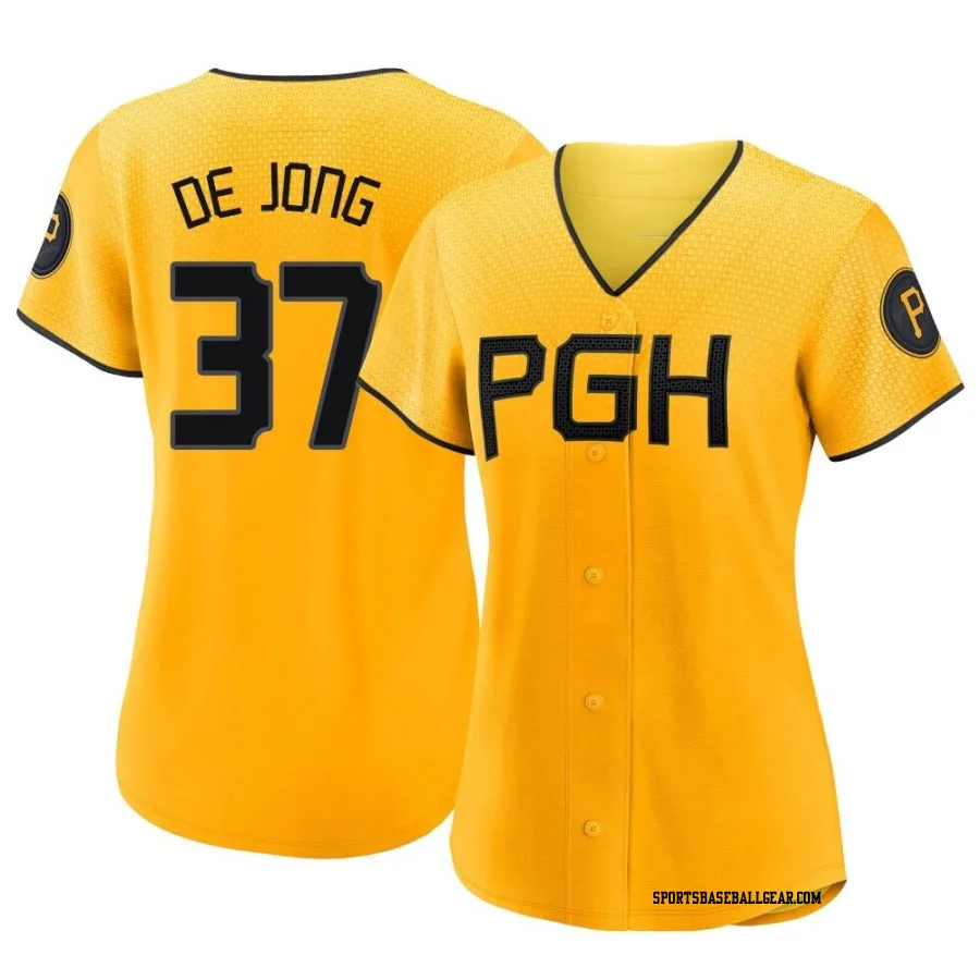 Chase De Jong Women's Pittsburgh Pirates Gold Authentic 2023 City Connect Jersey