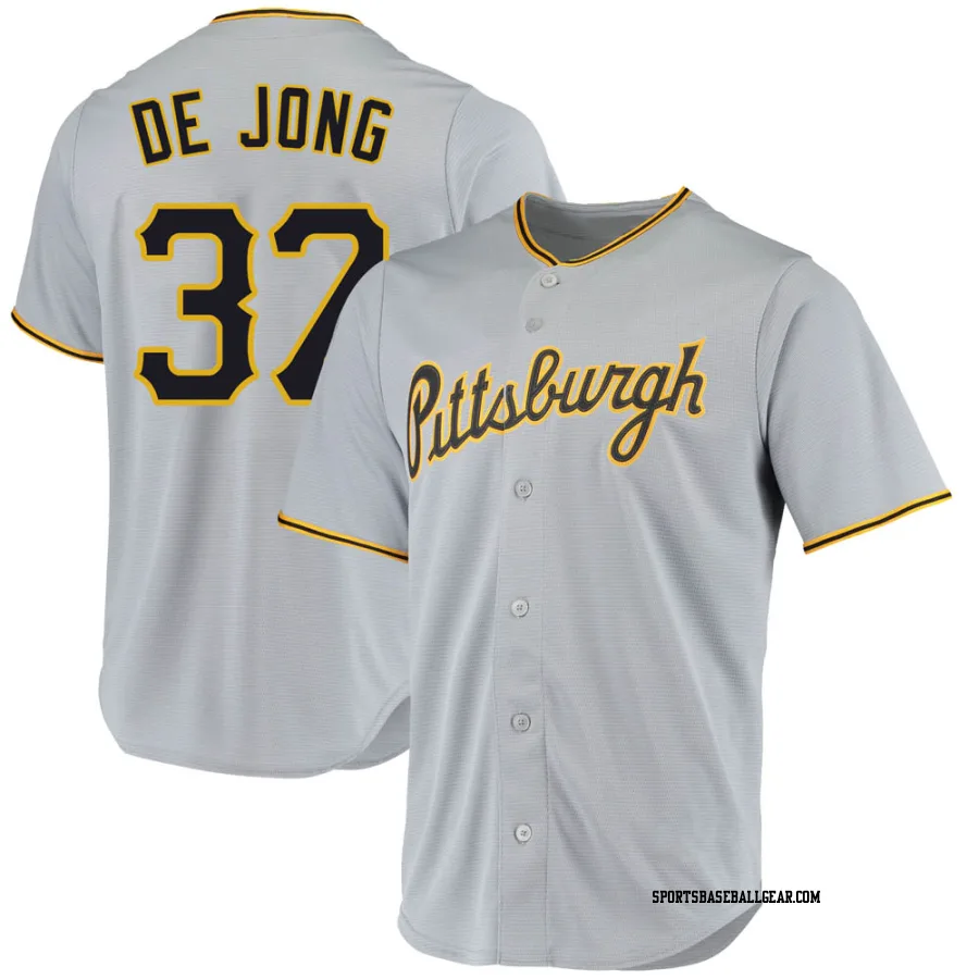 Chase De Jong Youth Pittsburgh Pirates Gray Replica Road Jersey