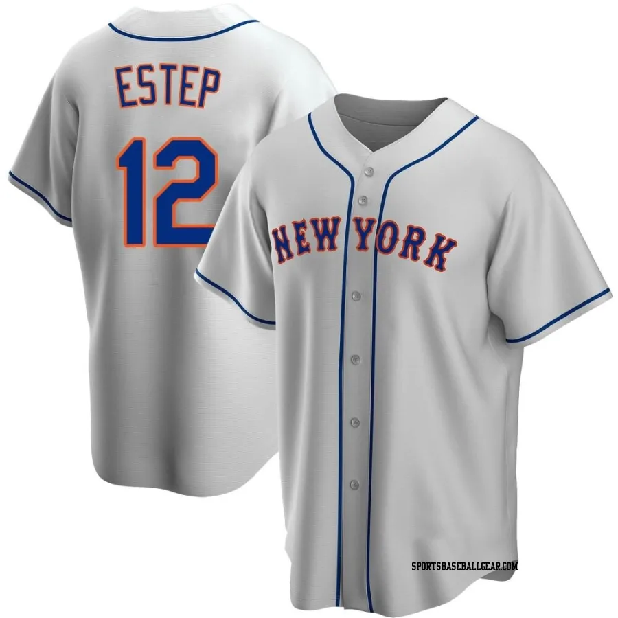 Chase Estep Men's New York Mets Gray Replica Road Jersey