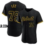 Chase Lee Men's Detroit Tigers Black Authentic Snake Skin City Jersey