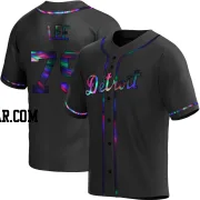 Chase Lee Men's Detroit Tigers Black Holographic Replica Alternate Jersey