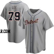 Chase Lee Men's Detroit Tigers Gray Replica Road Jersey