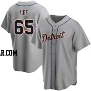 Chase Lee Men's Detroit Tigers Gray Replica Road Jersey