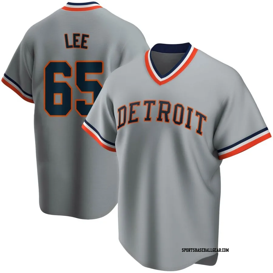 Chase Lee Men's Detroit Tigers Gray Road Cooperstown Collection Jersey