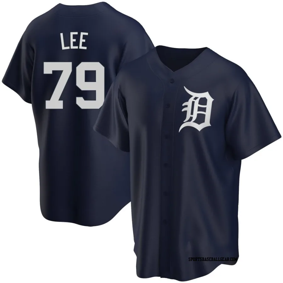 Chase Lee Men's Detroit Tigers Navy Replica Alternate Jersey