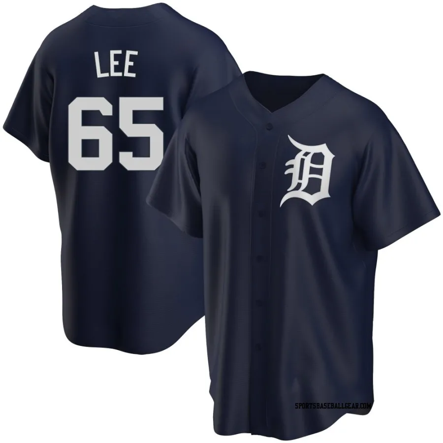 Chase Lee Men's Detroit Tigers Navy Replica Alternate Jersey