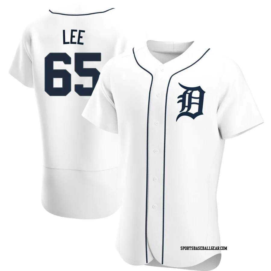 Chase Lee Men's Detroit Tigers White Authentic Home Jersey