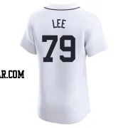 Chase Lee Men's Detroit Tigers White Elite Home Jersey