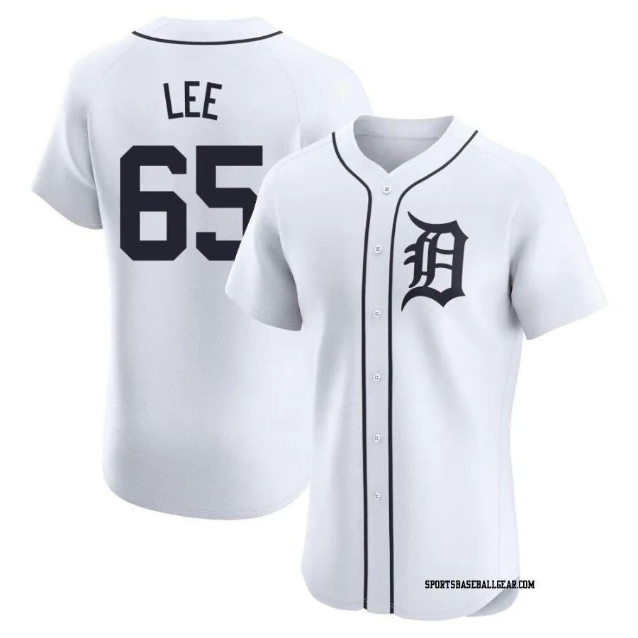 Chase Lee Men's Detroit Tigers White Elite Home Jersey