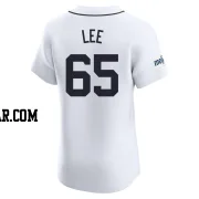 Chase Lee Men's Detroit Tigers White Elite Home Patch Jersey