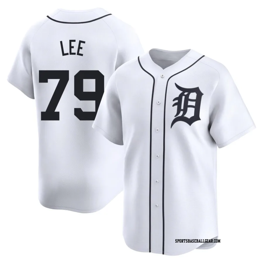 Chase Lee Men's Detroit Tigers White Limited Home Jersey