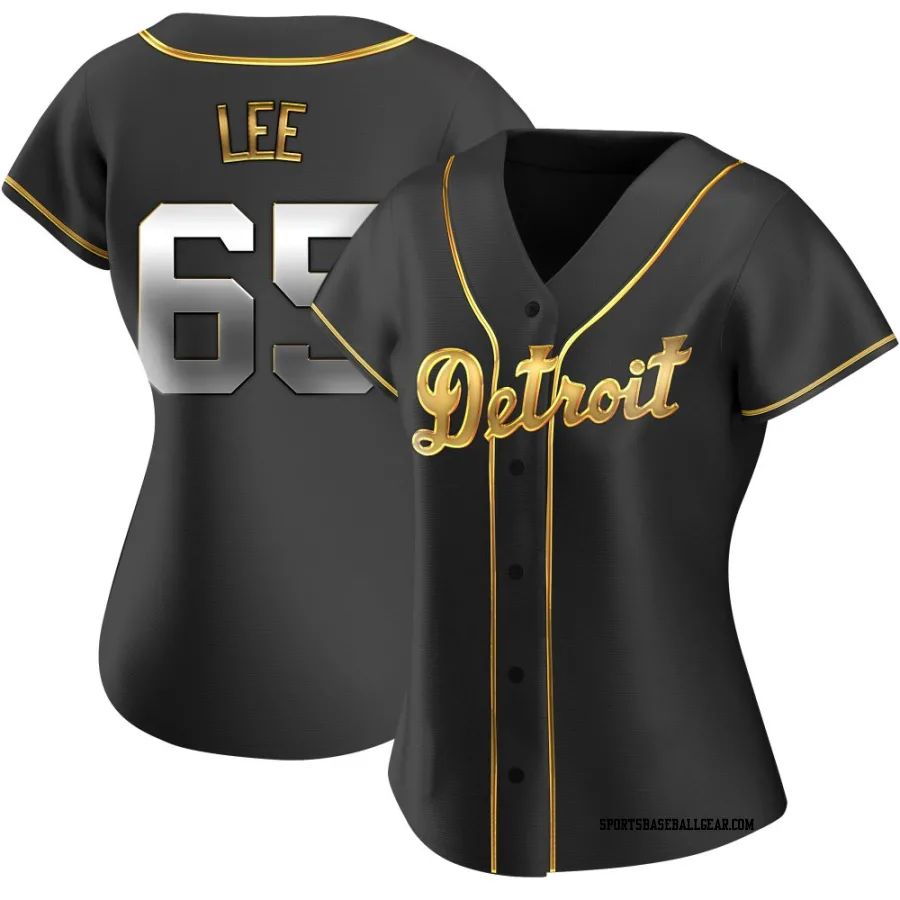 Chase Lee Women's Detroit Tigers Black Golden Replica Alternate Jersey