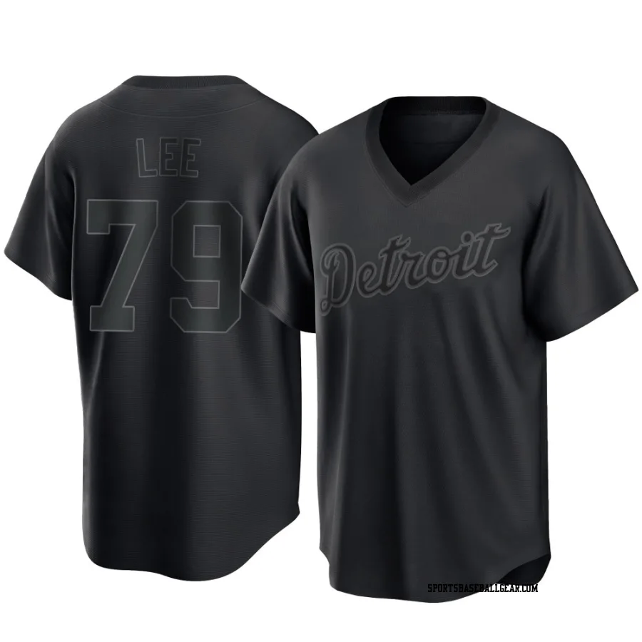 Chase Lee Youth Detroit Tigers Black Replica Pitch Fashion Jersey