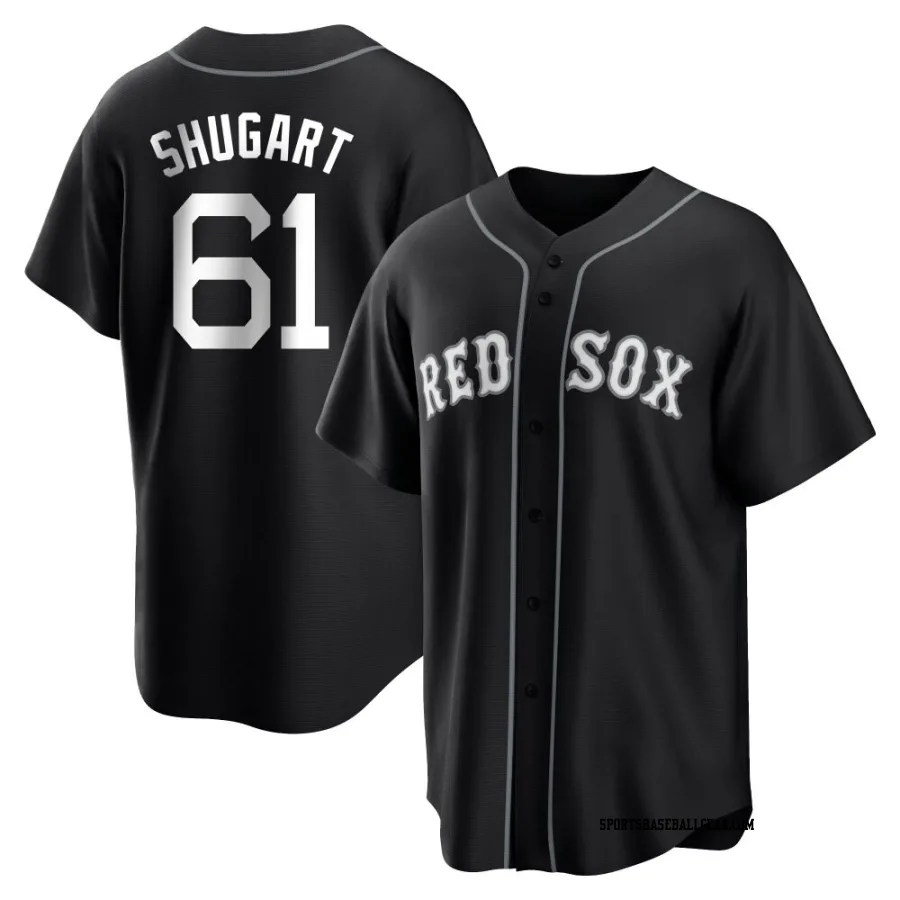 Chase Shugart Men's Boston Red Sox Black/White Replica Jersey