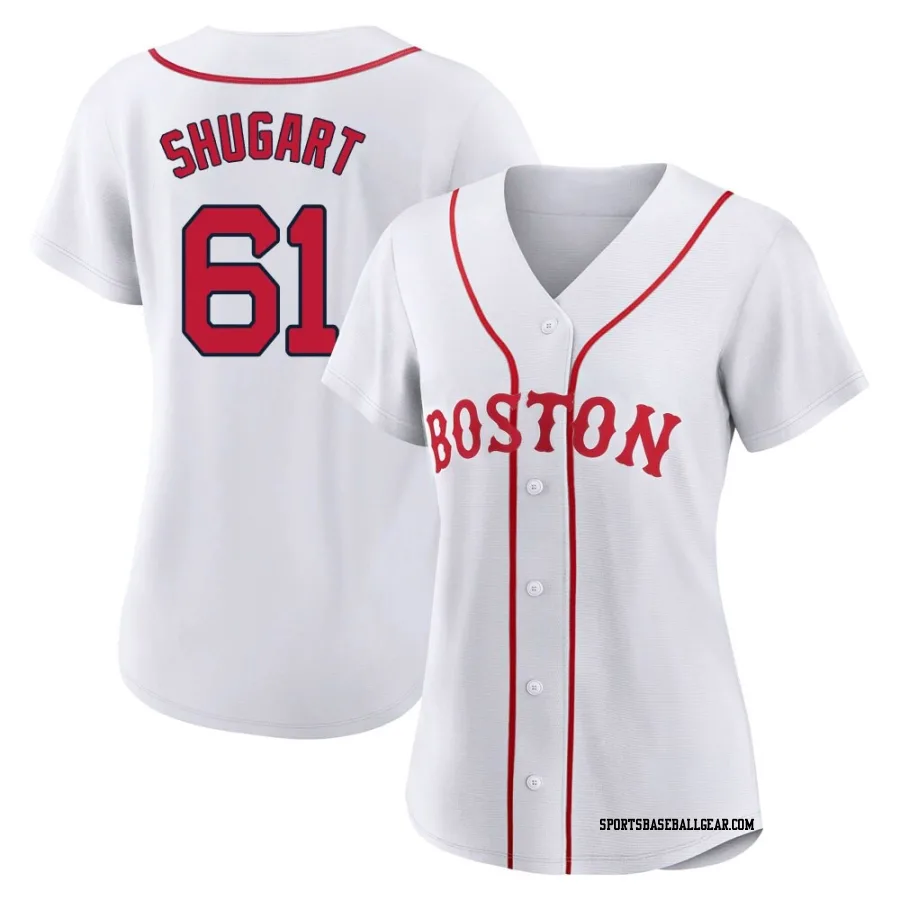 Chase Shugart Women's Boston Red Sox White Authentic 2021 Patriots' Day Jersey