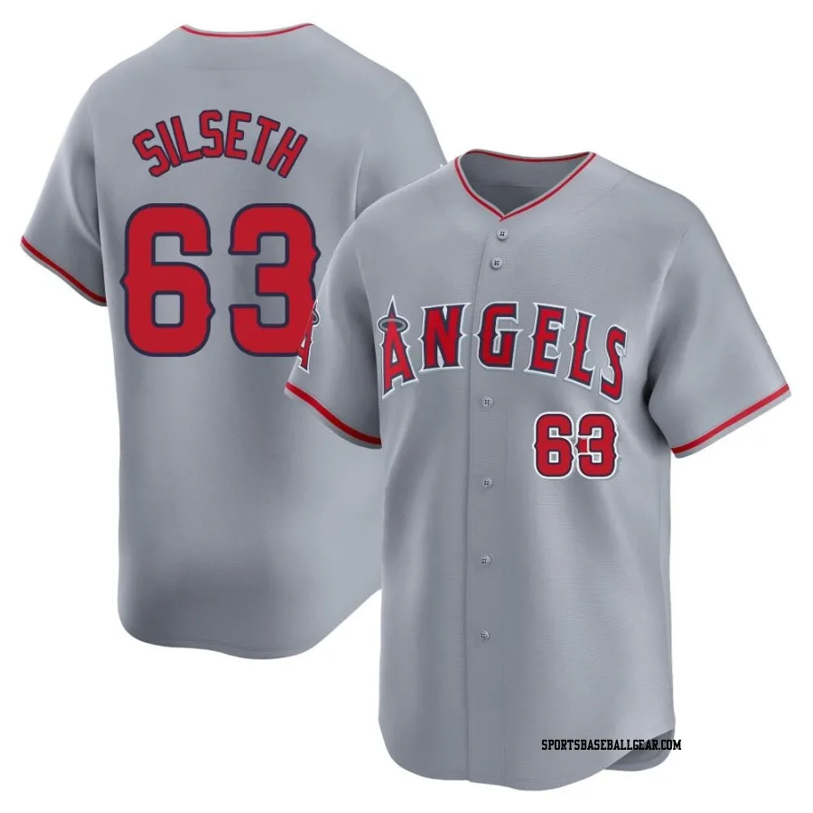 Chase Silseth Men's Los Angeles Angels Gray Limited Away Jersey