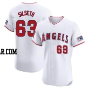 Chase Silseth Men's Los Angeles Angels White Elite Home Patch Jersey