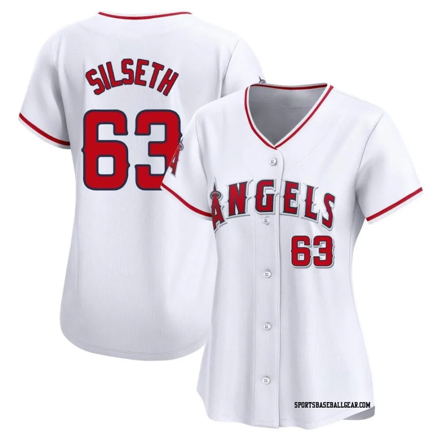 Chase Silseth Women's Los Angeles Angels White Limited Home Jersey