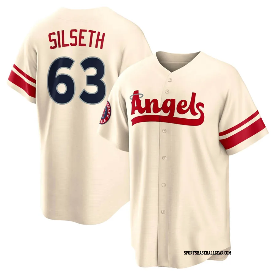 Chase Silseth Youth Los Angeles Angels Cream Replica 2022 City Connect Jersey