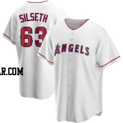 Chase Silseth Youth Los Angeles Angels White Replica Home Jersey