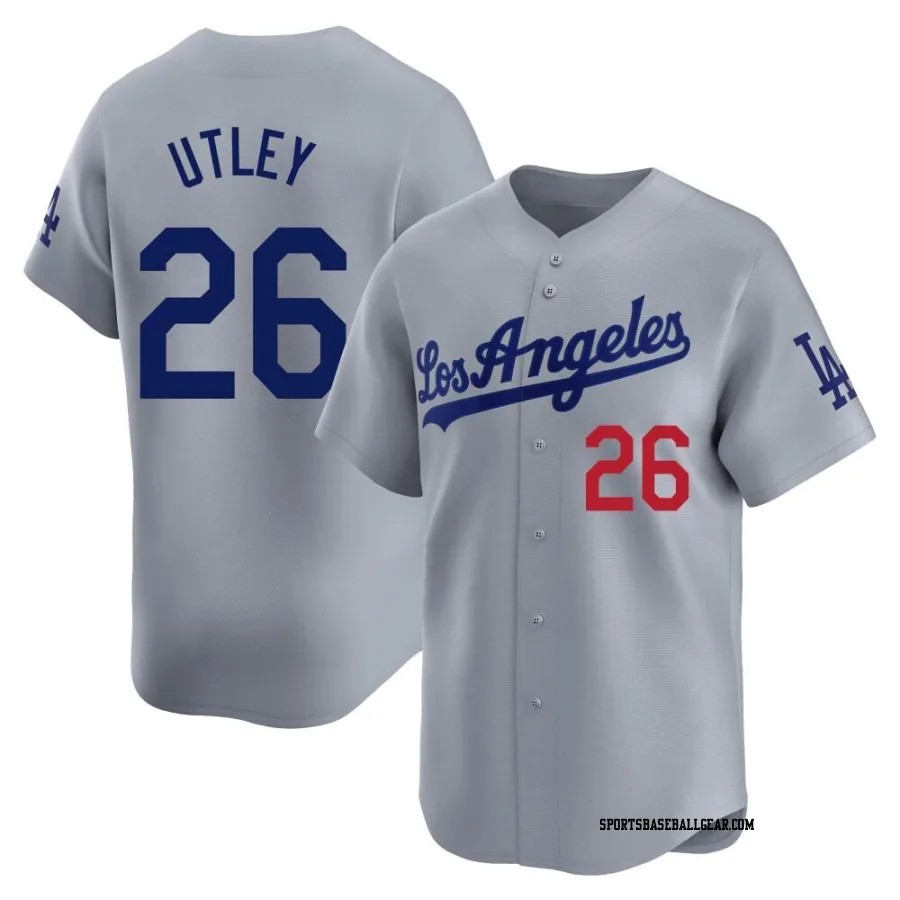 Chase Utley Men's Los Angeles Dodgers Gray Limited Away Jersey