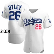 Chase Utley Men's Los Angeles Dodgers White Authentic Home Jersey