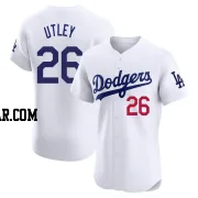 Chase Utley Men's Los Angeles Dodgers White Elite Home Jersey