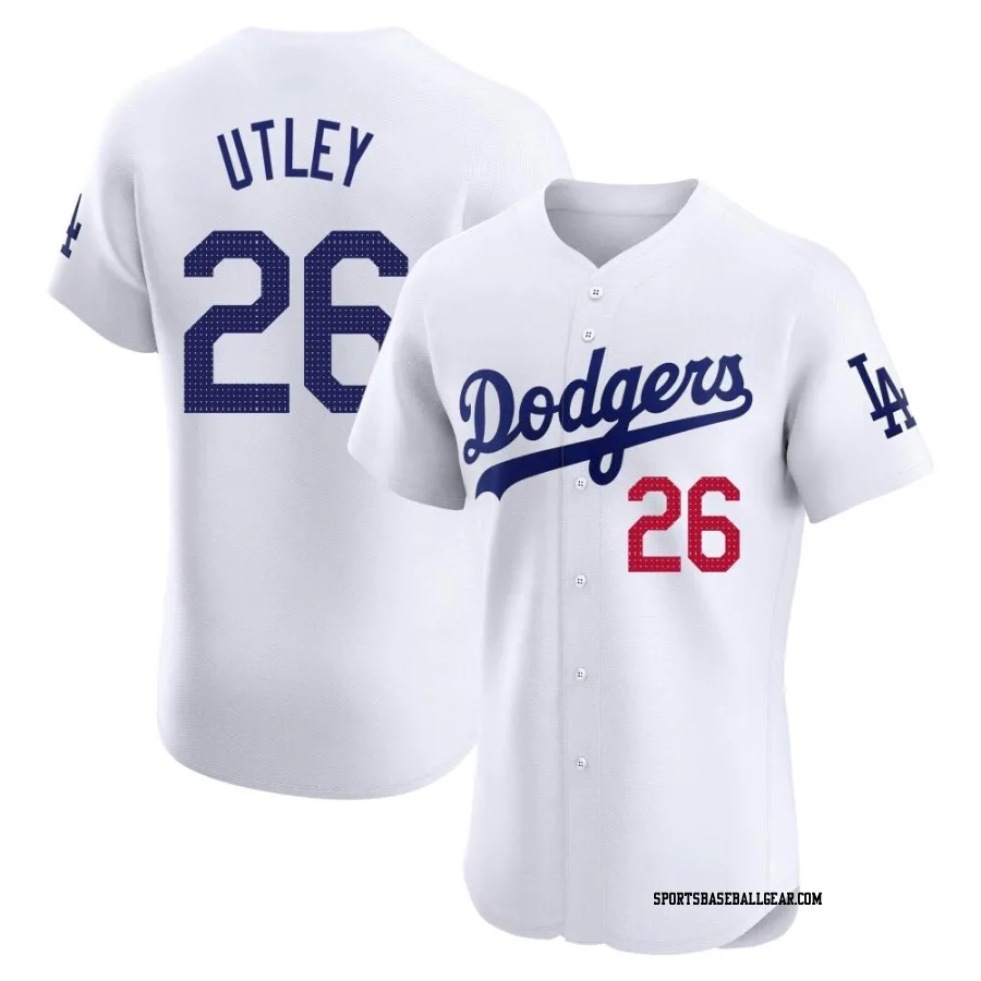 Chase Utley Men's Los Angeles Dodgers White Elite Home Jersey