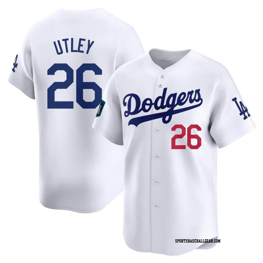 Chase Utley Men's Los Angeles Dodgers White Limited 2024 World Tour Seoul Series Home Jersey