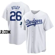 Chase Utley Men's Los Angeles Dodgers White Replica 2024 World Tour Seoul Series Home Jersey