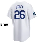 Chase Utley Men's Los Angeles Dodgers White Replica 2024 World Tour Seoul Series Home Jersey