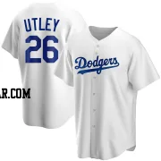 Chase Utley Men's Los Angeles Dodgers White Replica Home Jersey