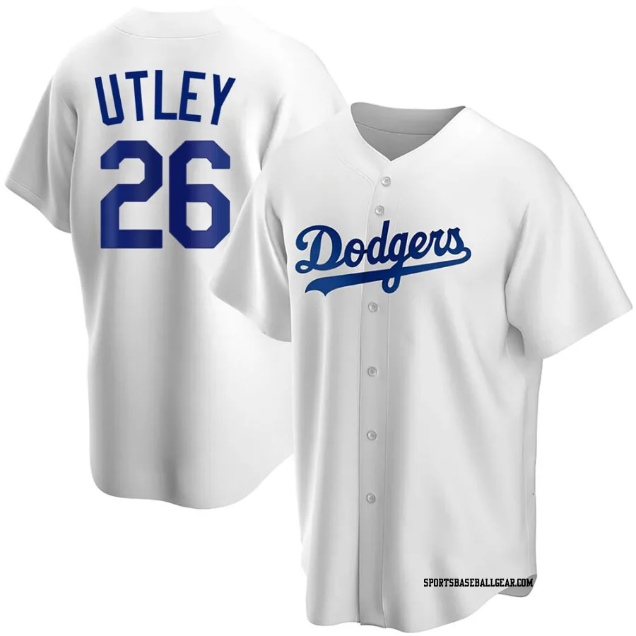 Chase Utley Men's Los Angeles Dodgers White Replica Home Jersey