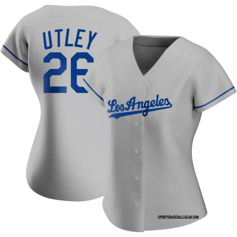 Chase Utley Women's Los Angeles Dodgers Gray Authentic Road Jersey