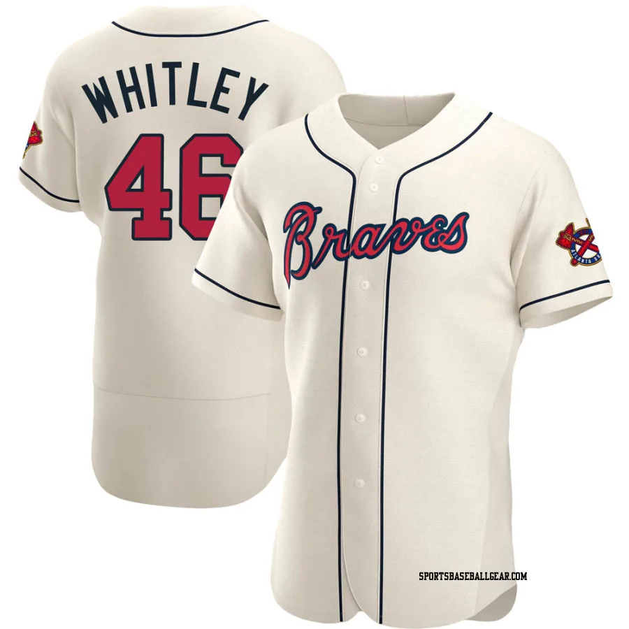 Chase Whitley Men's Atlanta Braves Cream Authentic Alternate Jersey