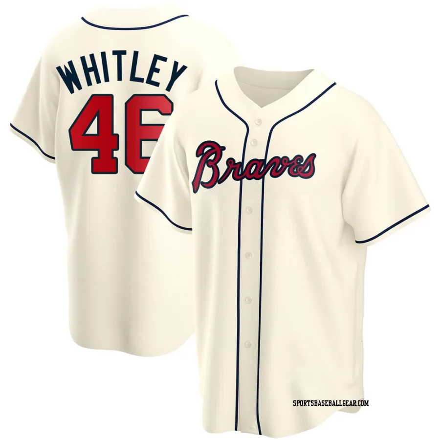 Chase Whitley Men's Atlanta Braves Cream Replica Alternate Jersey